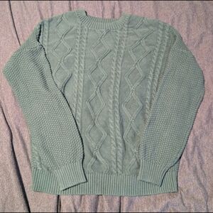 Hollister Cable Knit Sweater - Light Green